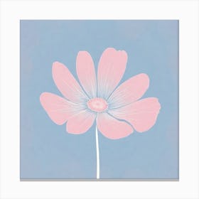 A White And Pink Flower In Minimalist Style Square Composition 596 Canvas Print