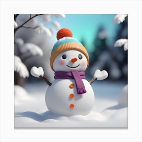 Snowman 8 Canvas Print