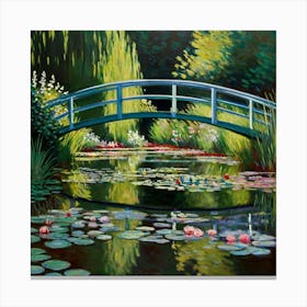 Water Lily Bridge 1 Canvas Print