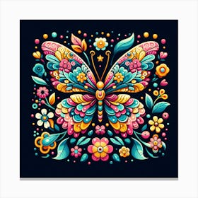 Decorative Floral Butterfly III Canvas Print