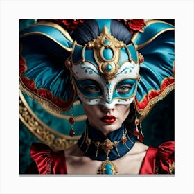 Beautiful Woman In A Mask 2 Canvas Print