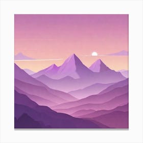 Misty mountains background in purple tone 73 Canvas Print