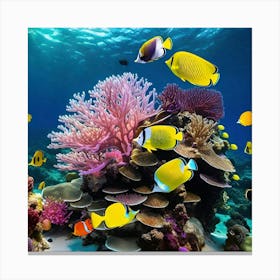 Coral Reef With Tropical Fishes 1 Canvas Print