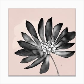 Black And White Flower Canvas Print