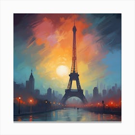 Paris At Sunset Canvas Print