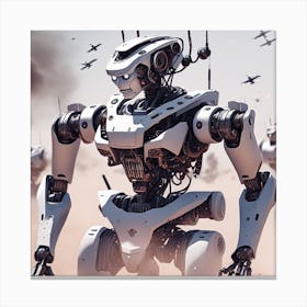 Robots In The Desert 7 Canvas Print