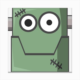 Green Robot With Eyes Canvas Print
