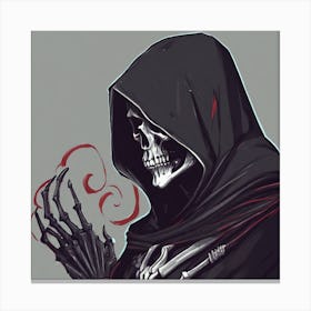 "Embrace the Shadows: The Enigmatic Reaper Awaits" Canvas Print