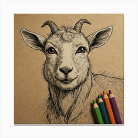 Goat Drawing 4 Canvas Print