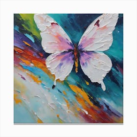 White and pink Butterfly Canvas Print