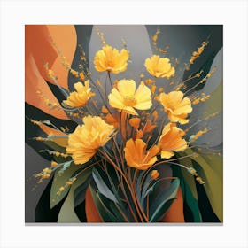 Sunlit Petals: A Floral Symphony Canvas Print