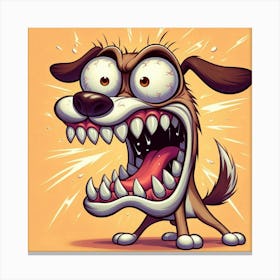 Cartoon Dog With Teeth Canvas Print
