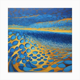 Op art, Blue waves Canvas Print