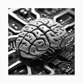 Brain On A Circuit Board 45 Canvas Print