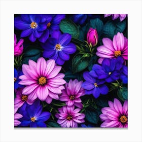 Purple Flowers Wallpaper 3 Canvas Print