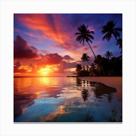 Sunset On The Beach 1 Canvas Print