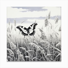 Butterfly In The Grass 1 Canvas Print