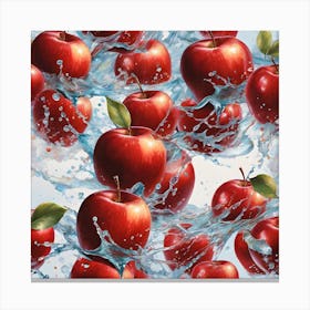 Splashing Apples Canvas Print