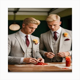 Two Men In Suits Canvas Print