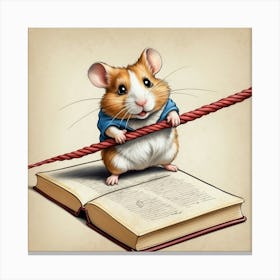 Hamster On A Rope Canvas Print