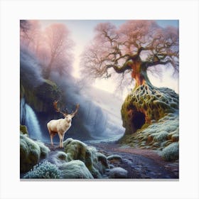 Deer In The Forest 45 Canvas Print