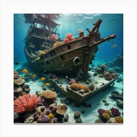 Ship In The Sea Canvas Print