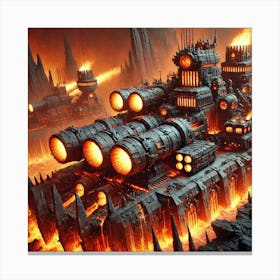 A Close Up View Of The Weaponry On The Lava Warshi Canvas Print