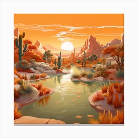 Sunset Oasis Canvas Print