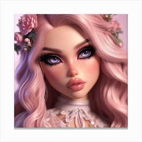 Doll With Pink Hair Canvas Print