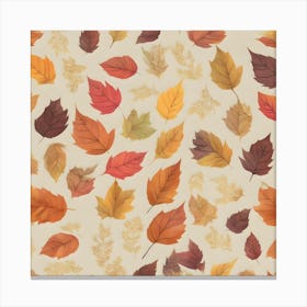 Autumn Leaves Seamless Pattern 1 Canvas Print