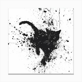 Cat Splatter Painting Canvas Print