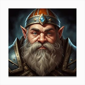 Bearded Dwarf Warrior of the Underworld Canvas Print