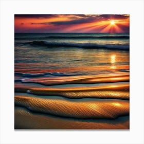 Sunset On The Beach 398 Canvas Print