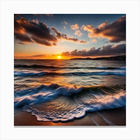 Sunset At The Beach 112 Canvas Print