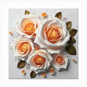 Spring flowers on a bright white wall, 11 Canvas Print