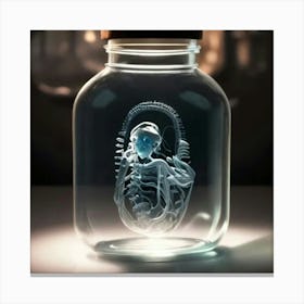 Skeleton In A Jar Canvas Print