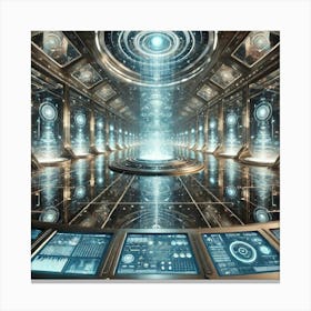 A Grand And Futuristic Depiction Of The Hall Of Re Canvas Print