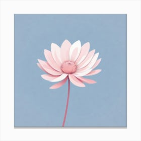 A White And Pink Flower In Minimalist Style Square Composition 661 Canvas Print