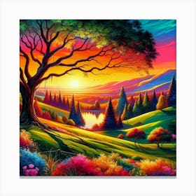 Sunset Tree Canvas Print