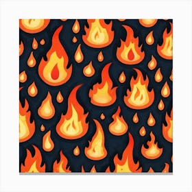 Seamless Pattern With Fire 2 Canvas Print