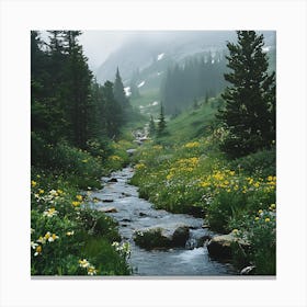 Stream In The Mountains Canvas Print