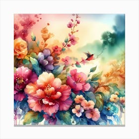 Watercolor Flowers 54 Canvas Print