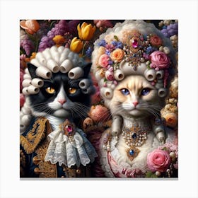 Victorian Cats 2 Canvas Print