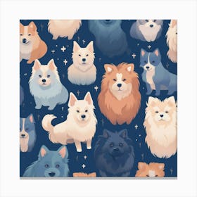 Seamless Pattern Of Dogs Canvas Print