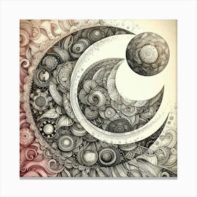 Psychedelic Moon 1 Canvas Print