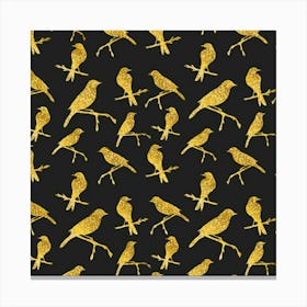 Background With Golden Birds Canvas Print