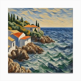 Houses By The Sea Canvas Print
