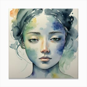 Watercolor Of A Girl 4 Canvas Print