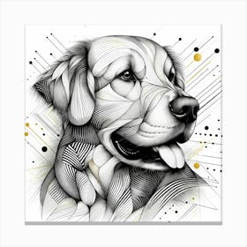 Labrador Dog Head - Abstract Line Art Illustration 91 Canvas Print