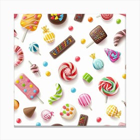 Candy Seamless Pattern 1 Canvas Print